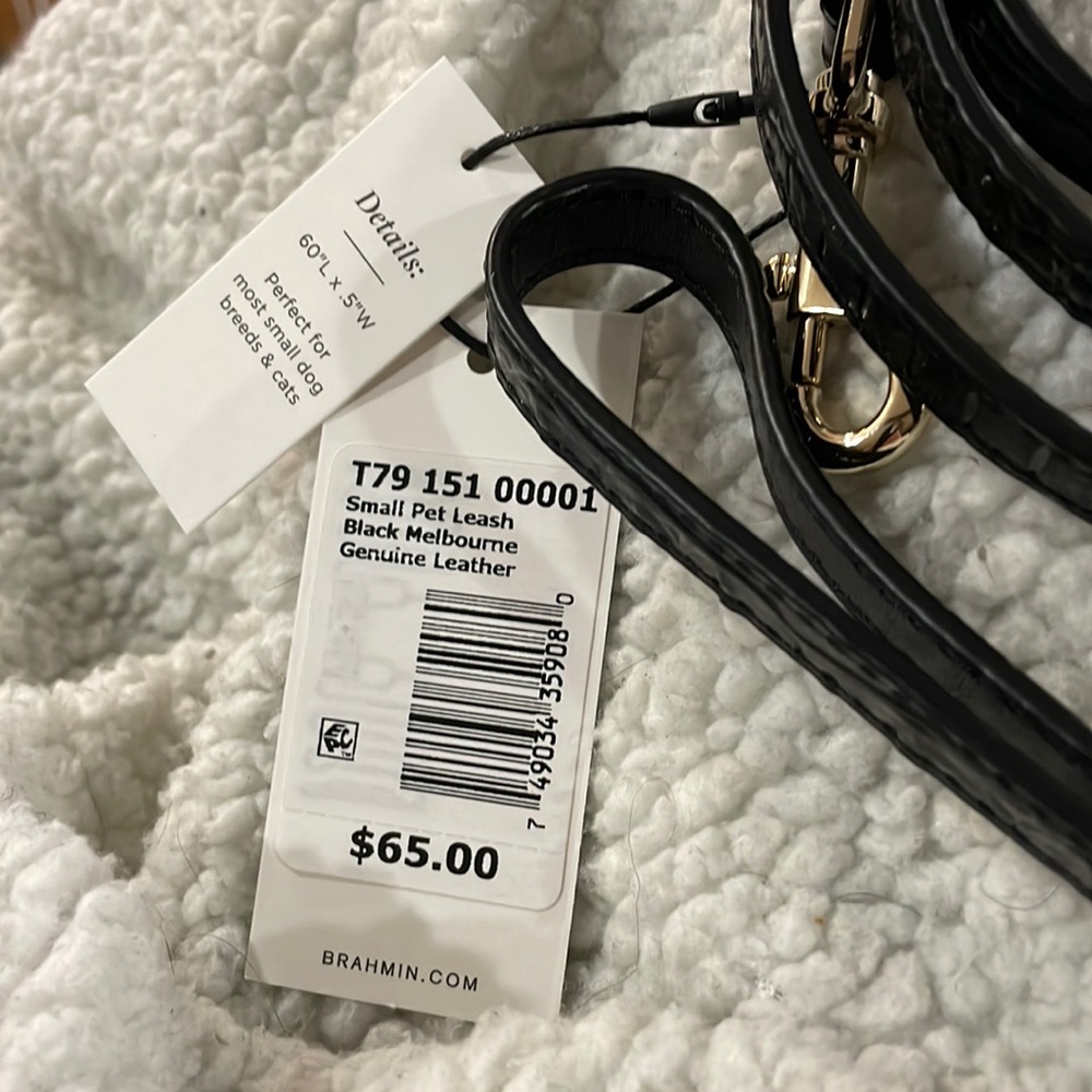 NWT Small Pet Leash by Brahmin in Black